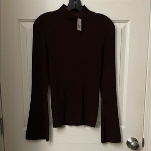 Brown mock neck sweater size S